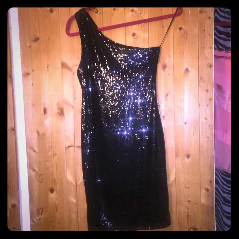 One shoulder sequins mini dress NWT